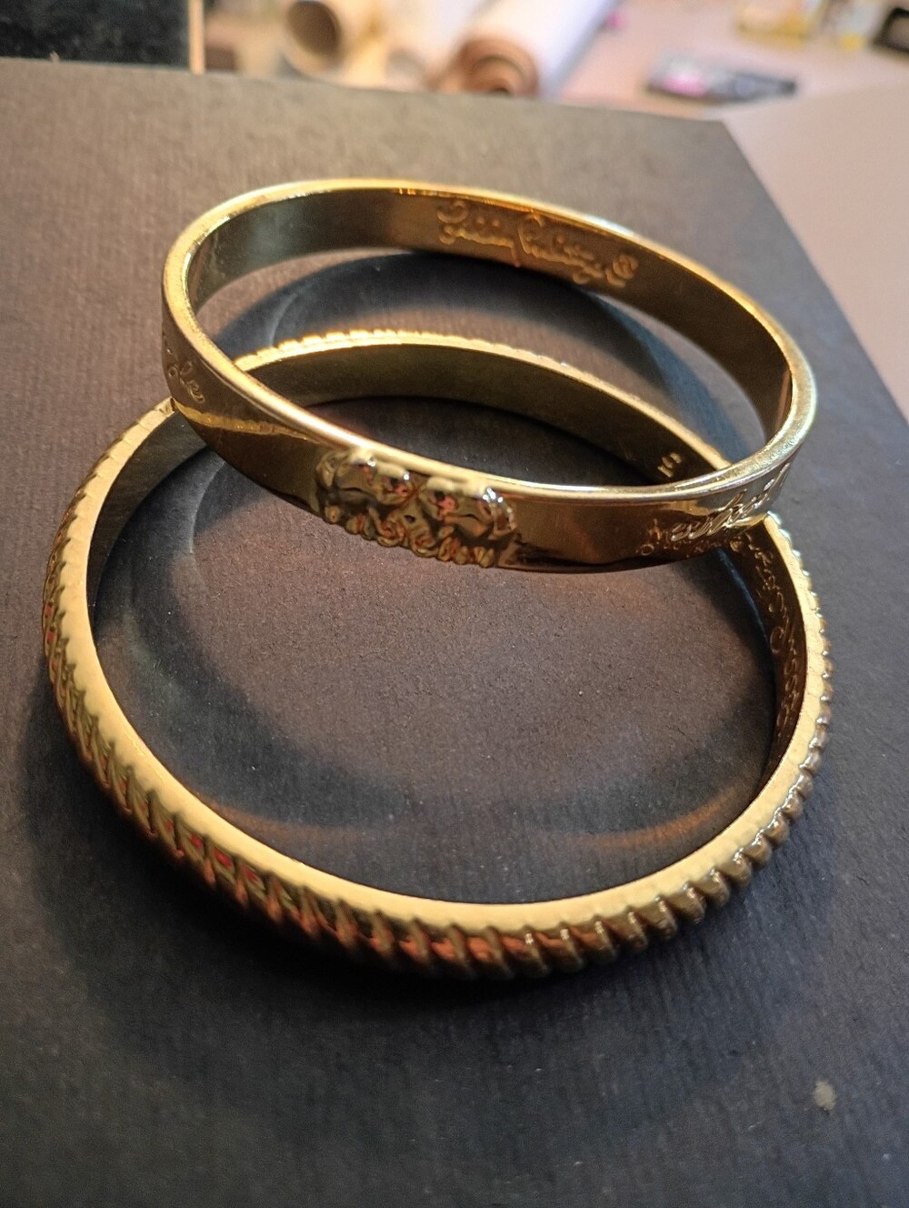 2 LILY PULITZER GOLD BRACELETS BANGLES